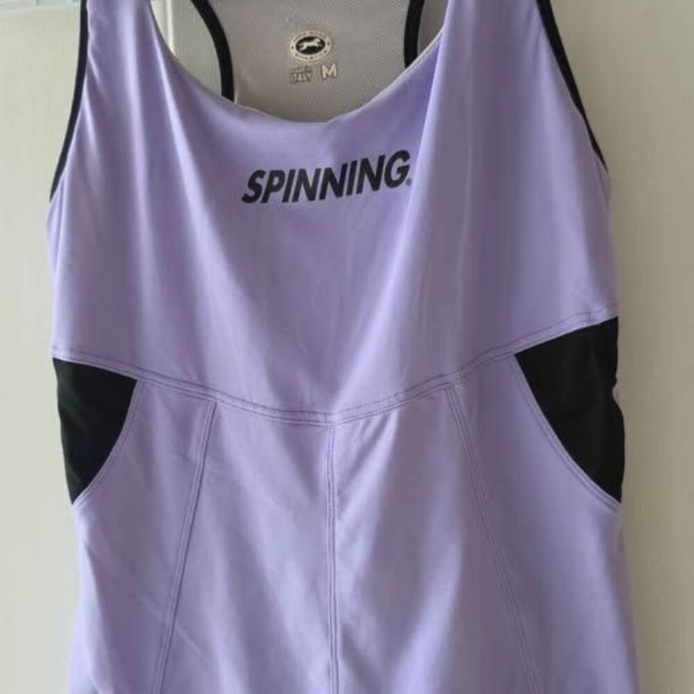 Women Mad Dog Athletics Made in Italy Spinning Cycling Lavender Activewear Top M